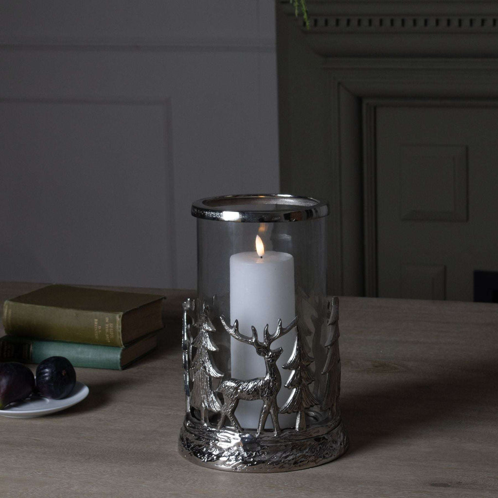 Silver Stag Scene Hurricane Lantern Shades 4 Seasons