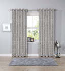 Grey OLIVIA ROCCO Jacquard Curtains with intricate pattern for stylish window treatment