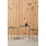 Set of Orsina side tables in varying heights with sleek metal frames and round tops