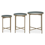 Orsina Nesting Side Tables Set of Three with Stylish Round Tops and Sturdy Metal Frames