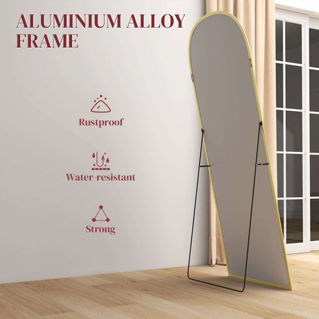 Wise Galleria Standing Mirror with Aluminium Alloy Frame, Rustproof and Water-resistant features