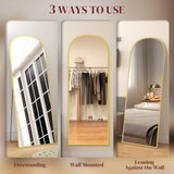 Versatile Standing Mirror in Three Configurations: Freestanding, Wall Mounted, and Leaning Against the Wall