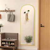 Wise Galleria Standing Mirror with a Yellow Frame in a Modern Interior Setting