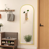 Wise Galleria Standing Mirror with a Yellow Frame in a Modern Interior Setting