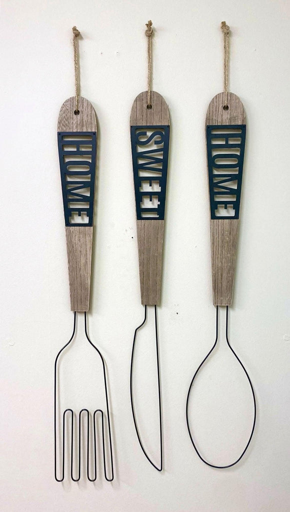 Home Sweet Home Wall Hanging Cutlery Set Geko Products