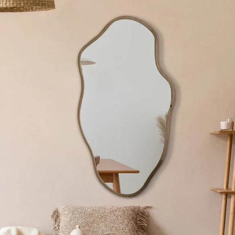 Nisu Home Wall Mirror in an organic shape, ideal for modern home decor and enhancing light