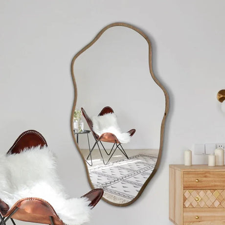 Nisu Home Decorative Wall Mirror with Organic Shape, Perfect for Modern Interiors