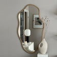 Nisu Home Wall Mirror with an Organic Shape and Wooden Frame for Stylish Home Decor