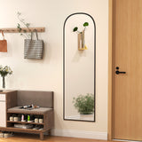 Modern Standing Mirror with a sleek black frame reflecting a stylish entryway decor