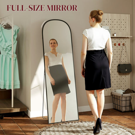 Stylish Standing Mirror with Rounded Edges for Full-Size Reflection in Modern Room