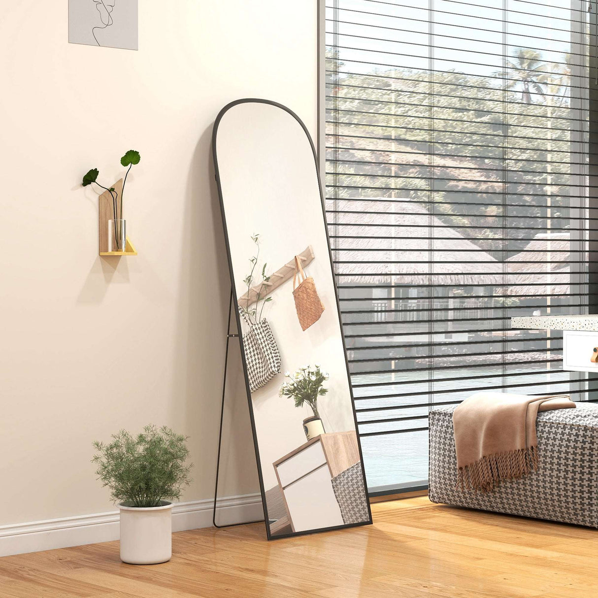 Stylish Standing Mirror with a Minimalist Design, Perfect for Home Decor and Dressing Rooms