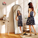 Elegant standing mirror with a sleek design, ideal for checking outfits and enhancing room decor