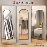 Wise Galleria Standing Mirror in three uses: freestanding, wall mounted, and leaning against the wall