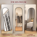 Wise Galleria Standing Mirror in three uses: freestanding, wall mounted, and leaning against the wall