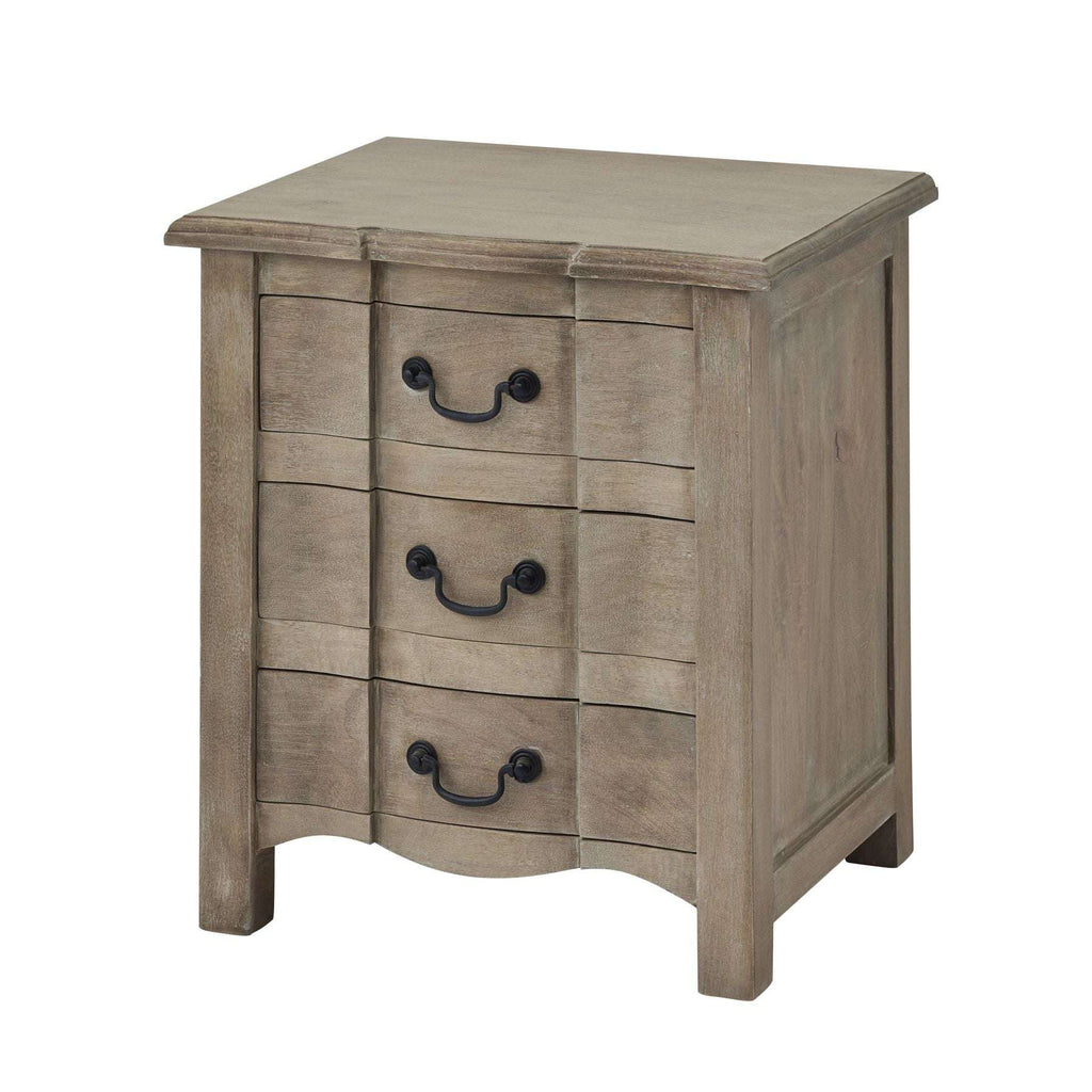 Copgrove Collection 3 Drawer Bedside Table BROWN WOOD Shades 4 Seasons
