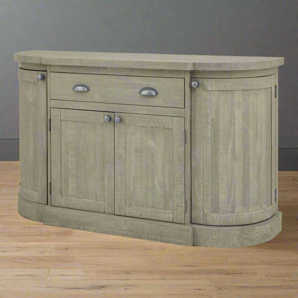 Saltaire Collection 4 Door Sideboard With Drawer GREY PINE Shades 4 Seasons