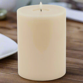 Luxe Collection Melt Effect 6x8 Taupe LED Wax Candle WAX Shades 4 Seasons