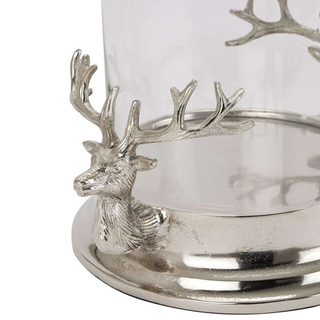 Silver Stag Heads Hurricane Lantern Shades 4 Seasons