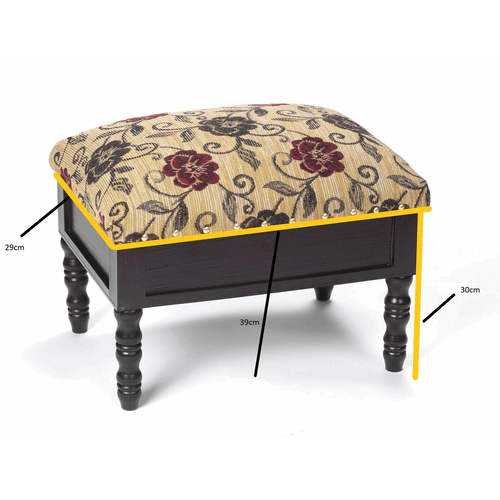 Greenhurst Floral Upholstered Storage Footstool Greenhurst