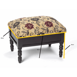 Greenhurst Floral Upholstered Storage Footstool Greenhurst
