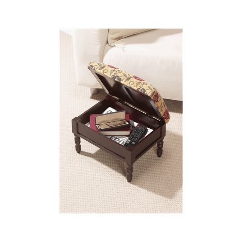 Greenhurst Floral Upholstered Storage Footstool Greenhurst