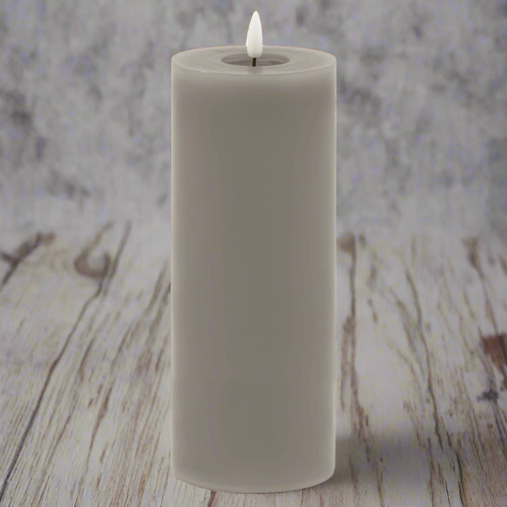 Luxe Collection Melt Effect 3.5x9 Grey LED Wax Candle GREY WAX Shades 4 Seasons