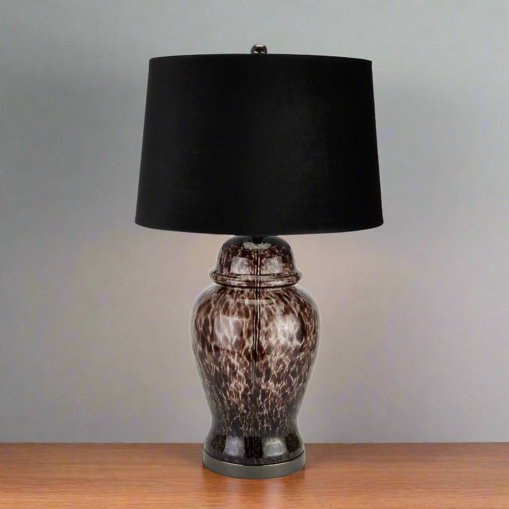 Shades 4 Seasons Acanthus Lamp - Smoky Glass Table Lamp BLACK GLASS Shades 4 Seasons