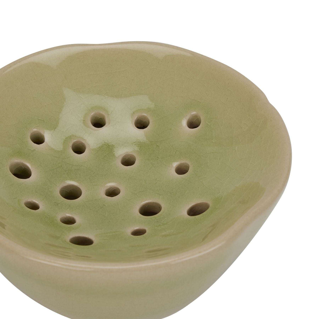 Shades 4 Seasons Ceramic Flower Frog - Stylish Green Bowl Shades 4 Seasons
