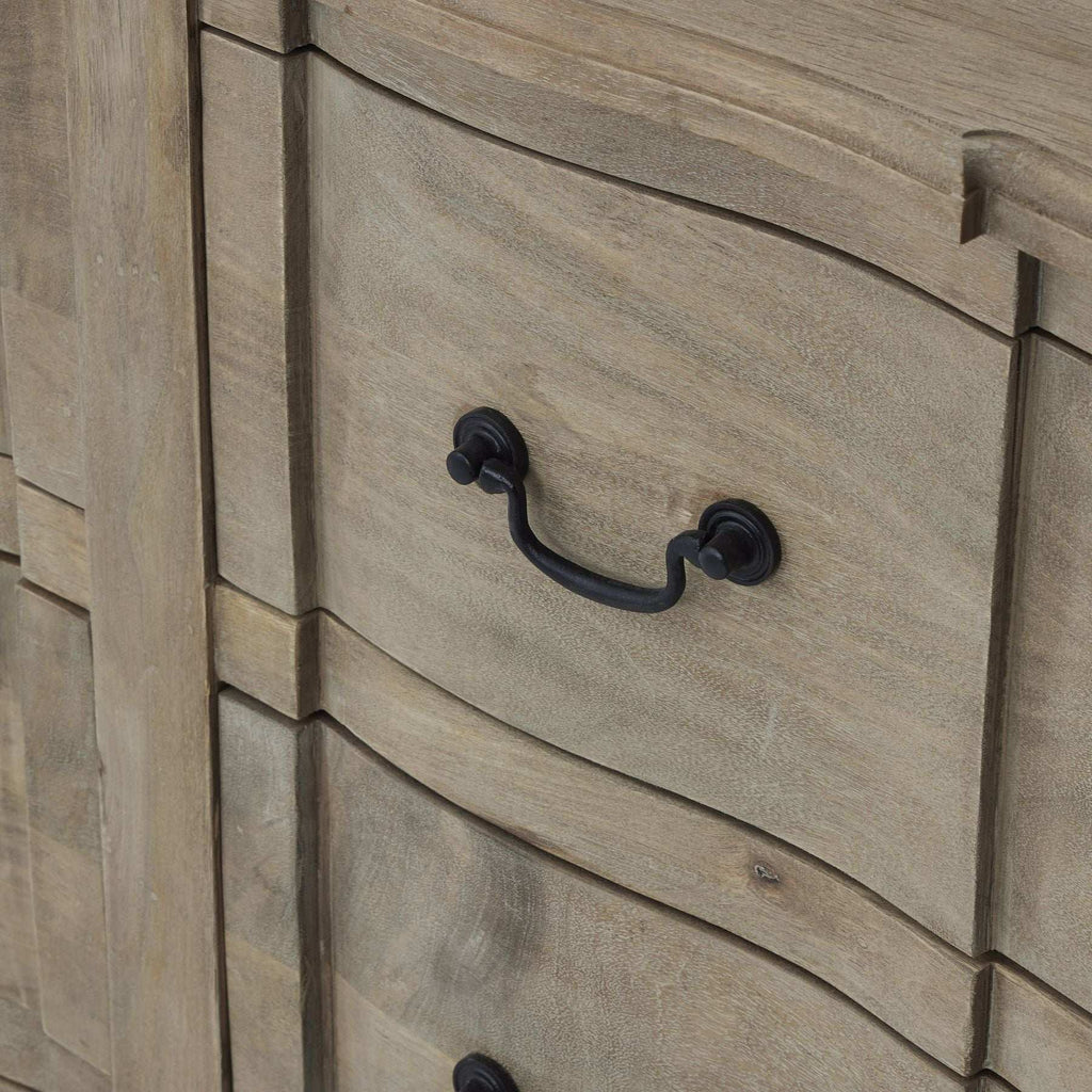 Shades 4 Seasons 6 Drawer Chest - Rustic Oak & Metal Handles Shades 4 Seasons