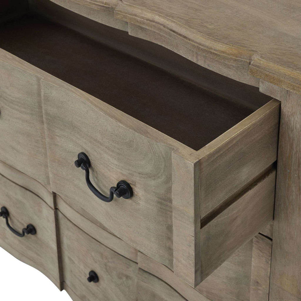 Shades 4 Seasons 6 Drawer Chest - Rustic Oak & Metal Handles Shades 4 Seasons