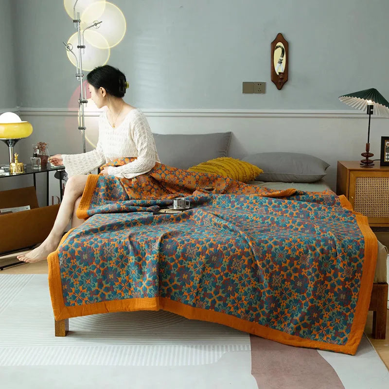 Three-Layer Jacquard Blanket - Soft, Portable, Versatile Home Accessory N/A
