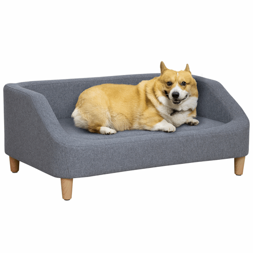 PawHut Modern Grey Dog Sofa - Washable Cover PawHut