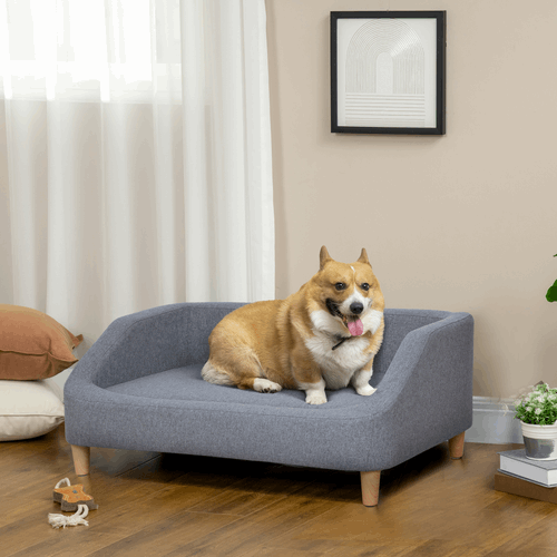 PawHut Modern Grey Dog Sofa - Washable Cover PawHut