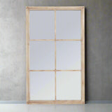 Shades 4 Seasons Large Window Mirror - Rustic Wood BROWN WOOD Shades 4 Seasons