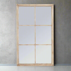 Shades 4 Seasons Large Window Mirror - Rustic Wood BROWN WOOD Shades 4 Seasons