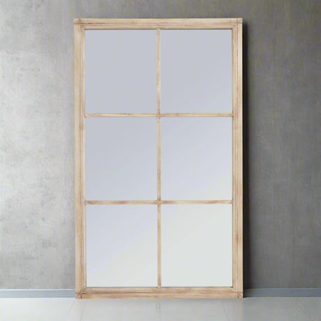 Shades 4 Seasons Large Window Mirror - Rustic Wood BROWN WOOD Shades 4 Seasons