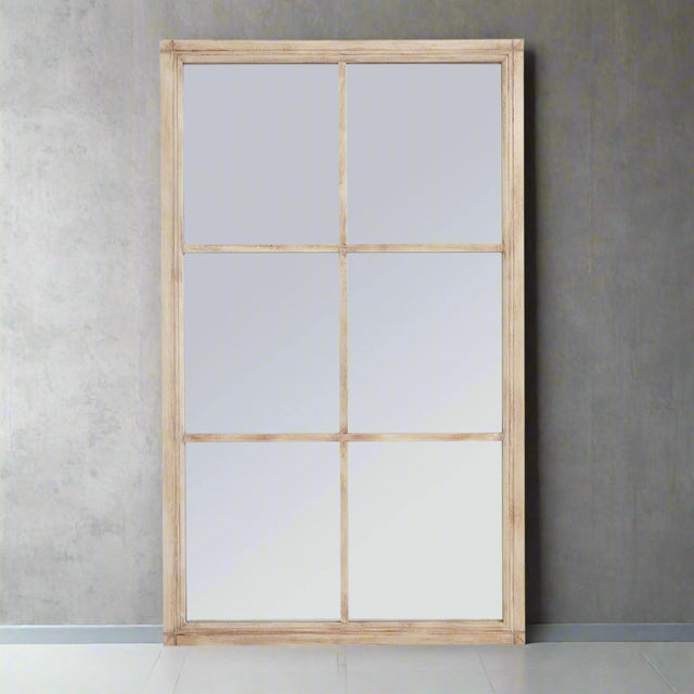 Shades 4 Seasons Large Window Mirror - Rustic Wood BROWN WOOD Shades 4 Seasons