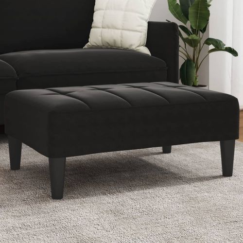 vidaXL Velvet Footstool Light Grey 77x55x31 cm black vidaXL