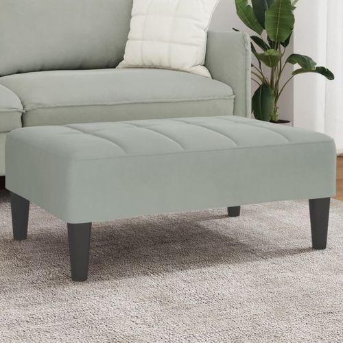 vidaXL Velvet Footstool Light Grey 77x55x31 cm vidaXL