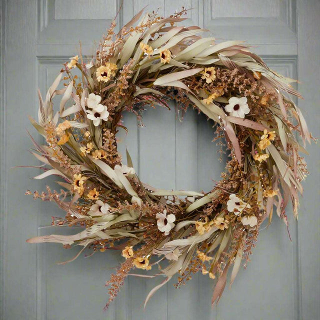 Shades 4 Seasons Amelie Wreath - Artificial Rustic Door Decor CREAM PLASTIC Shades 4 Seasons