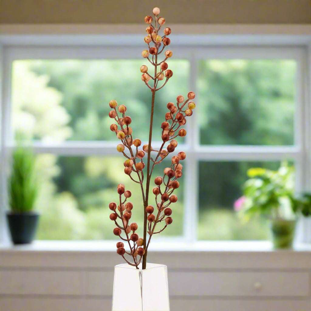 Shades 4 Seasons Realistic Autumn Branch Single Stem CREAM PLASTIC Shades 4 Seasons