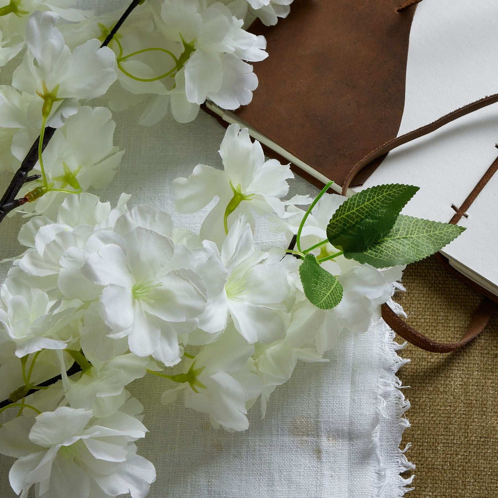 Large White Full Cherry Blossom Stem Shades 4 Seasons