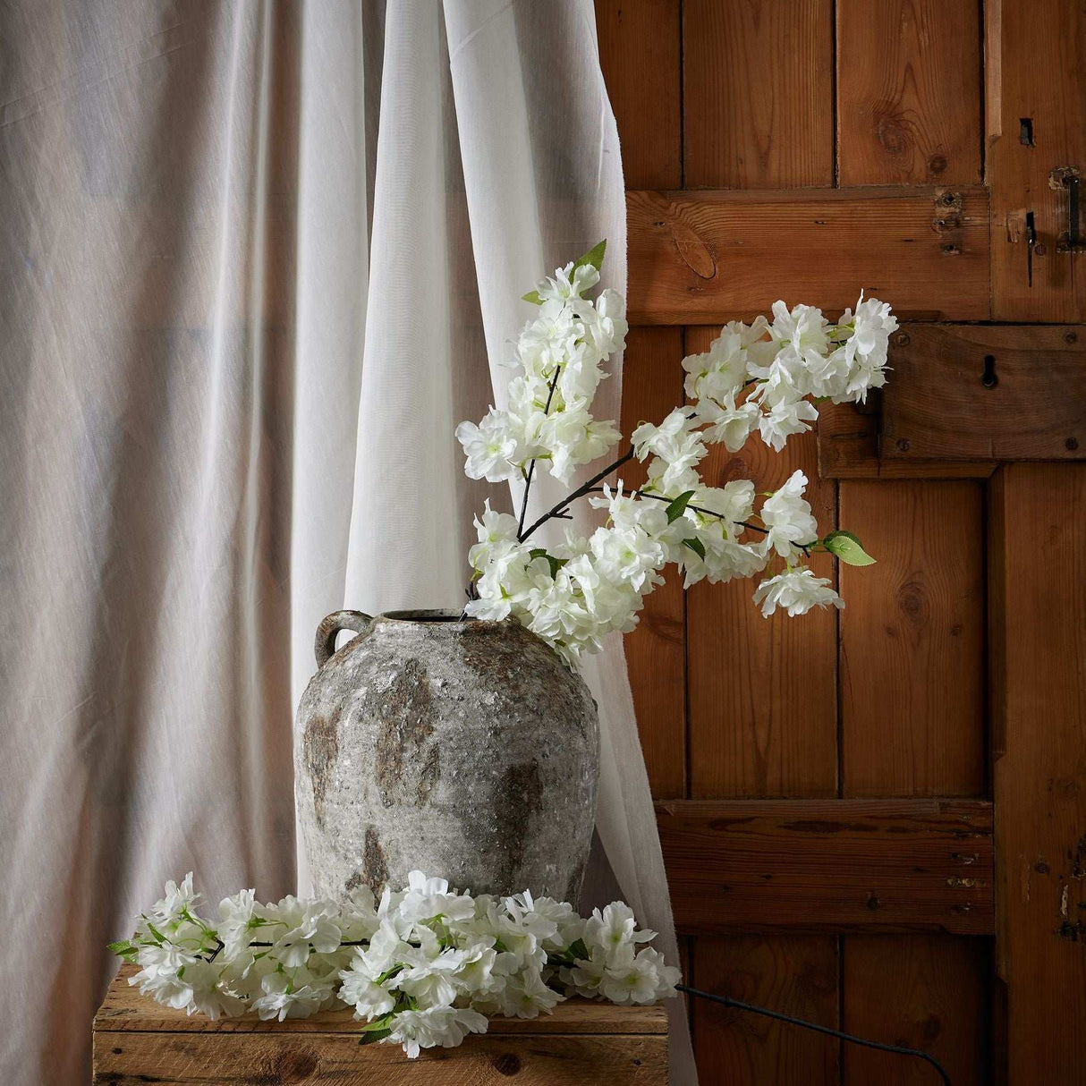 Large White Full Cherry Blossom Stem Shades 4 Seasons
