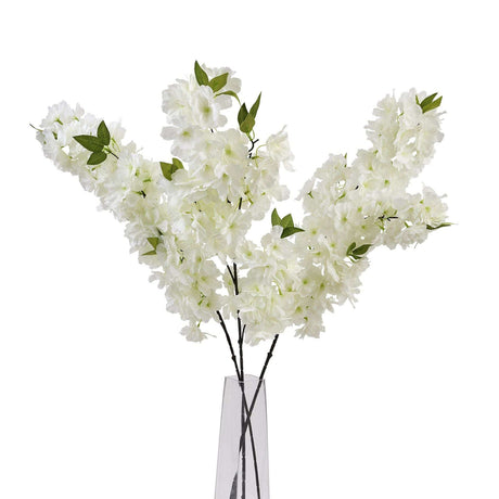 Large White Full Cherry Blossom Stem Shades 4 Seasons