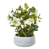 Shades 4 Seasons Hellebore Plant - Elegant Artificial Flowers WHITE PLASTIC Shades 4 Seasons