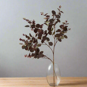 Shades 4 Seasons Eucalyptus Bunch - Realistic Autumn Stem BURGUNDY PLASTIC Shades 4 Seasons