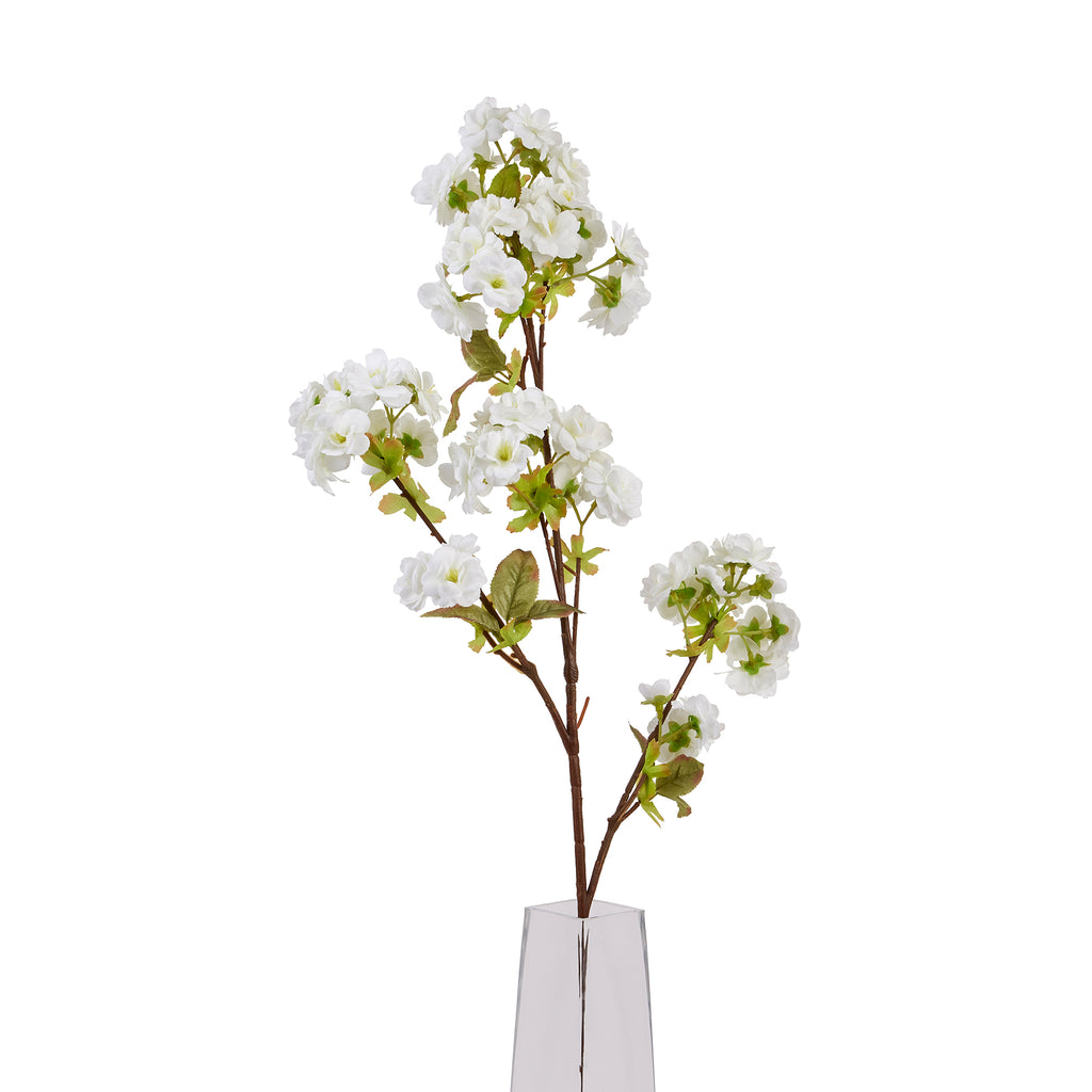Shades 4 Seasons White Blossom Lifelike Spring Stem WHITE PLASTIC Shades 4 Seasons