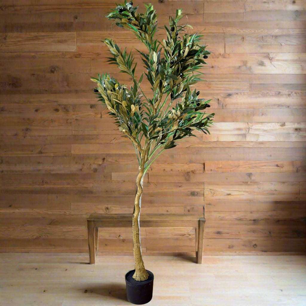 Shades 4 Seasons Olive Tree - Realistic Faux Potted Plant GREEN PLASTIC Shades 4 Seasons
