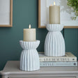 Elegant Hurricane Lantern Candle Holders in White, perfect for stylish home decor