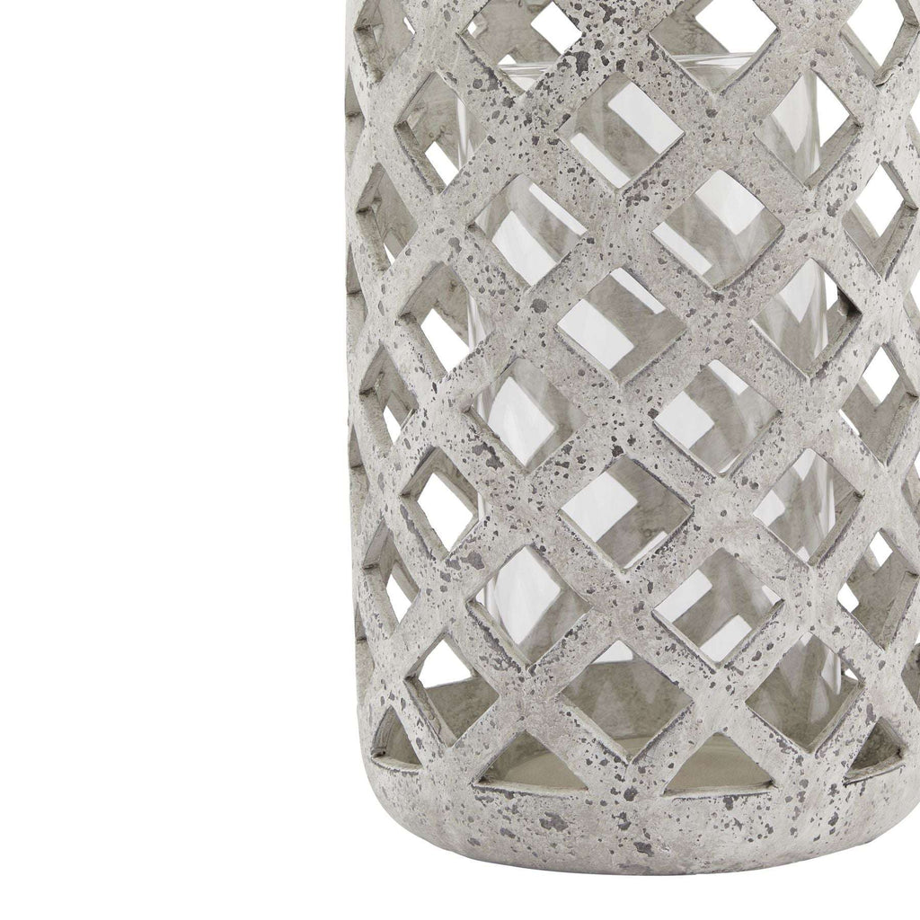 Large Grey Stone Effect Hurricane Lantern Shades 4 Seasons